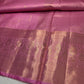 Kanch Light Weight Semi Silk Pink Checked Saree - 