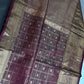 Kanch Light Weight Semi Silk Brown Checked Saree - 