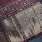 Kanch Light Weight Semi Silk Brown Checked Saree - 