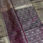 Kanch Light Weight Semi Silk Brown Checked Saree - 