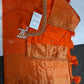 Kanch Light Weight Semi Silk Orange Checked Saree - 