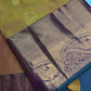 Kanch Light Weight Semi Silk Mustard Brown Checked Saree - 