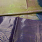 Kanch Light Weight Semi Silk Mustard Brown Checked Saree - 