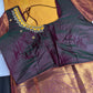 Kanch Light Weight Semi Silk Mustard Brown Checked Saree - 