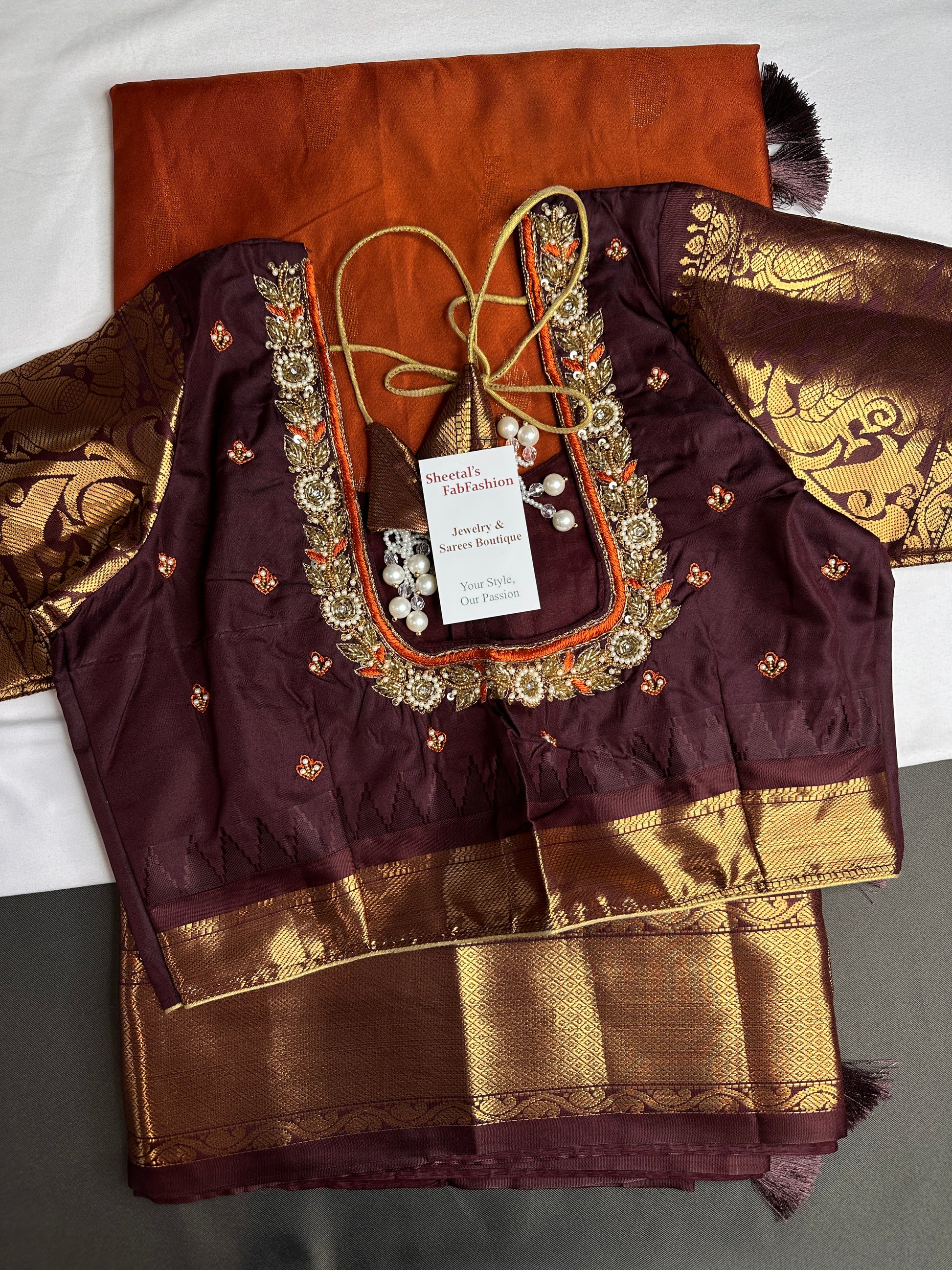 Semi Gadwal Brown Pattu Silk Saree - 