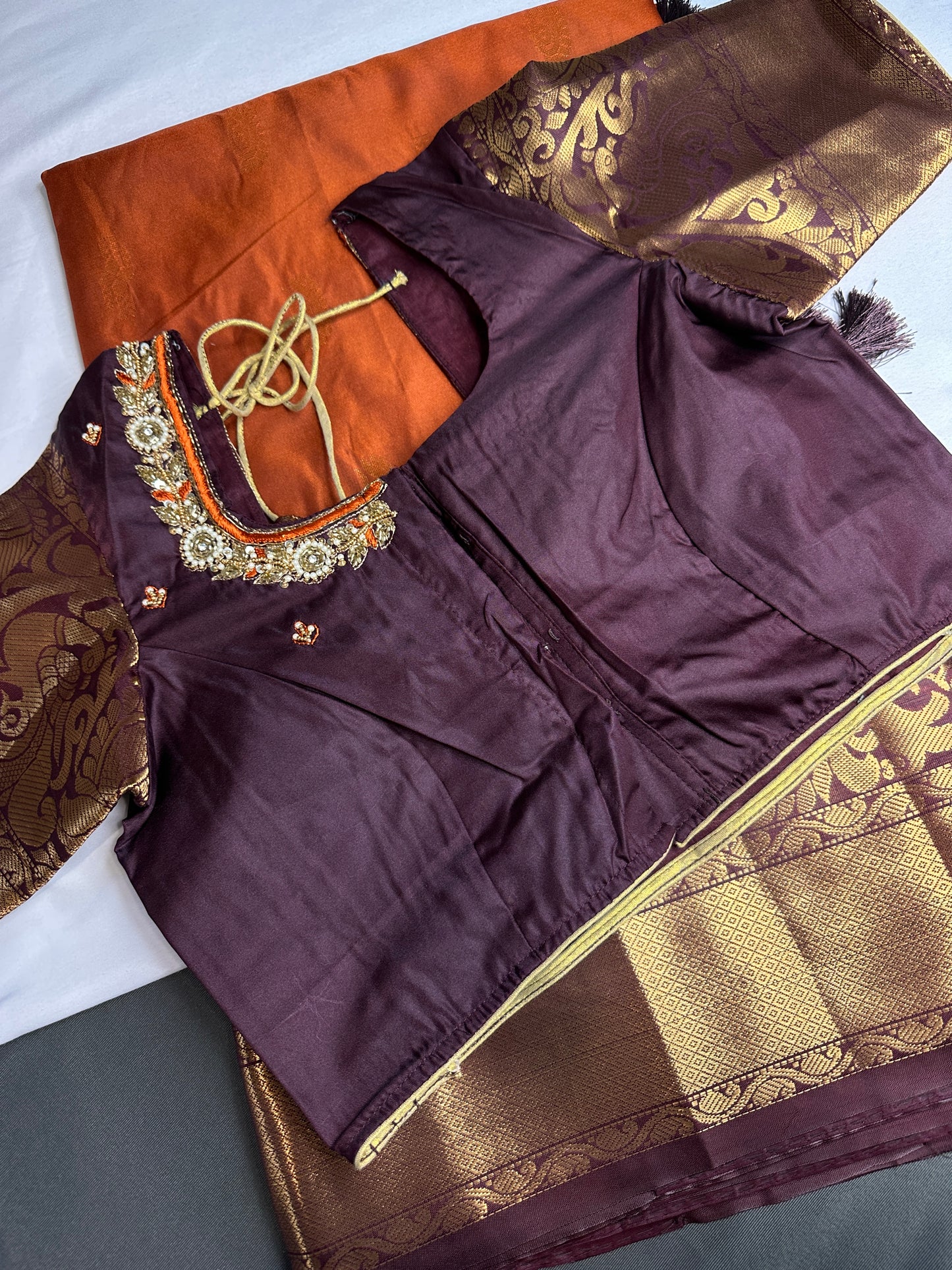 Semi Gadwal Brown Pattu Silk Saree - 