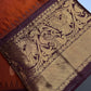 Semi Gadwal Brown Pattu Silk Saree - 