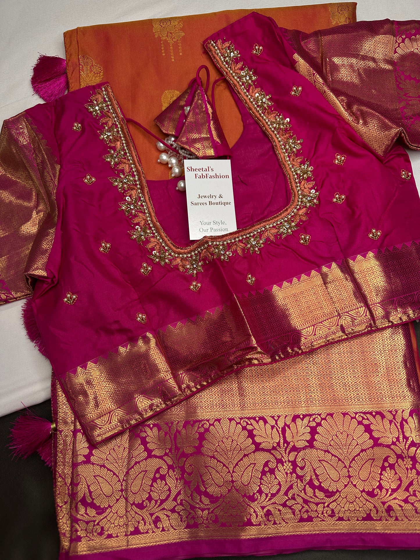 Semi Gadwal Peach Pink Pattu Silk Saree - 