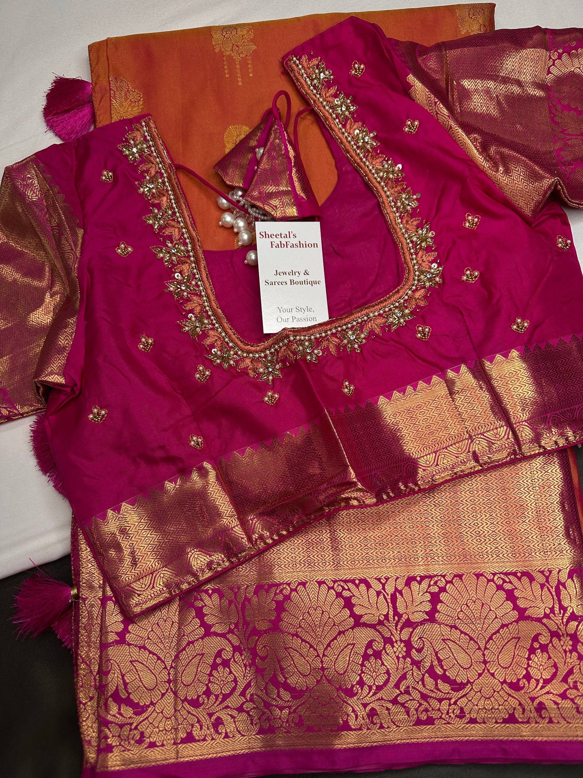 Semi Gadwal Peach Pink Pattu Silk Saree - 
