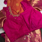 Semi Gadwal Peach Pink Pattu Silk Saree - 