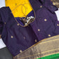 Gadwal Yellow Purple Pattu Soft Silk Saree - 
