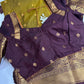 Semi Gadwal Green Purple Pattu Silk Saree - 