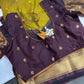 Semi Gadwal Green Purple Pattu Silk Saree - 