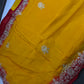 Yellow Crepe Saree With Aari Work - 