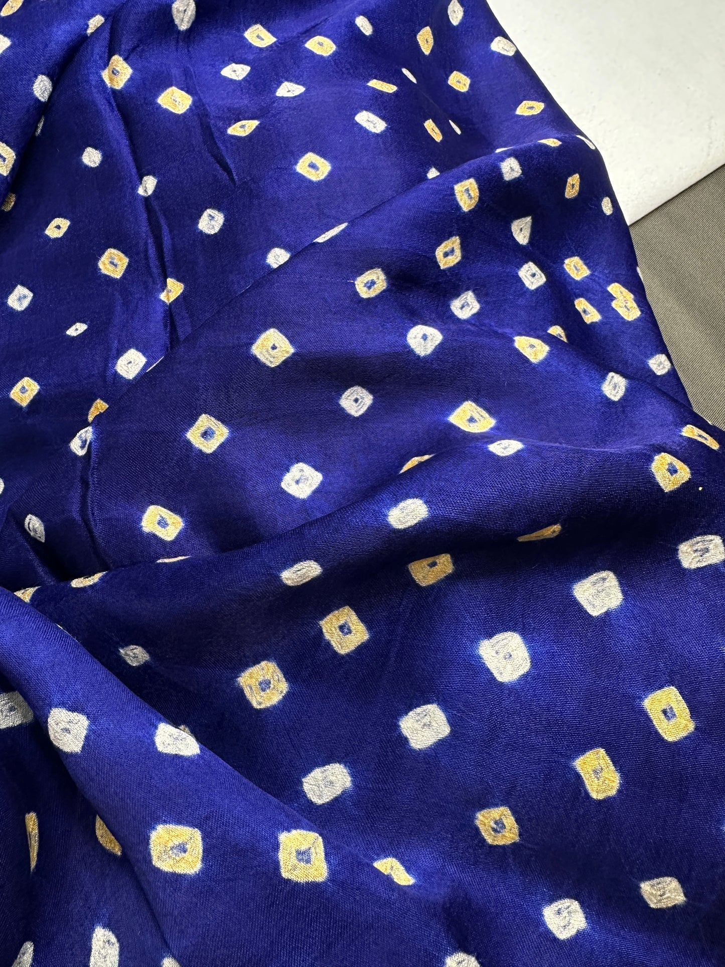 Bandhani Bhandej Blue Modal Silk Saree - 