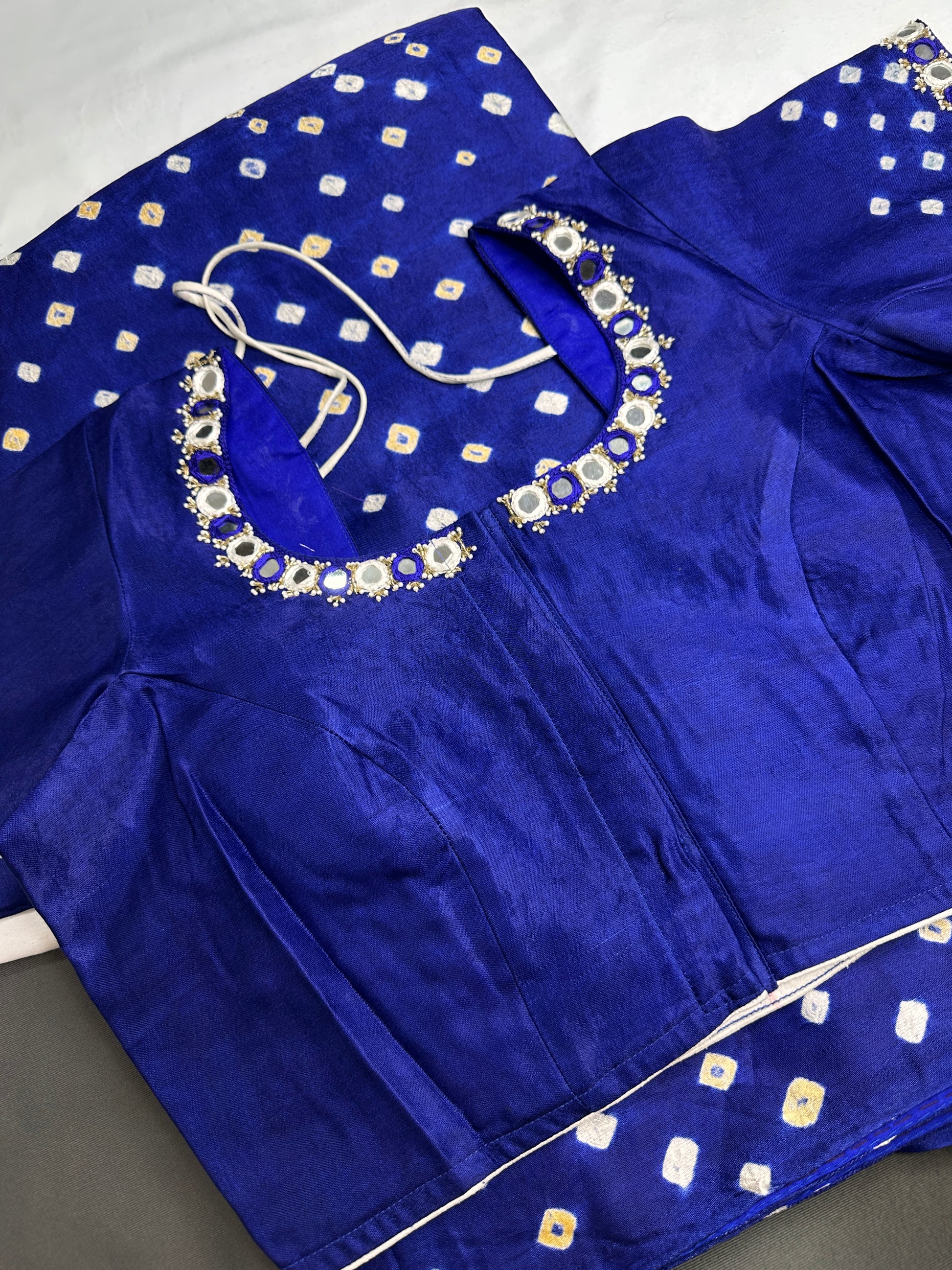 Bandhani Bhandej Blue Modal Silk Saree - 