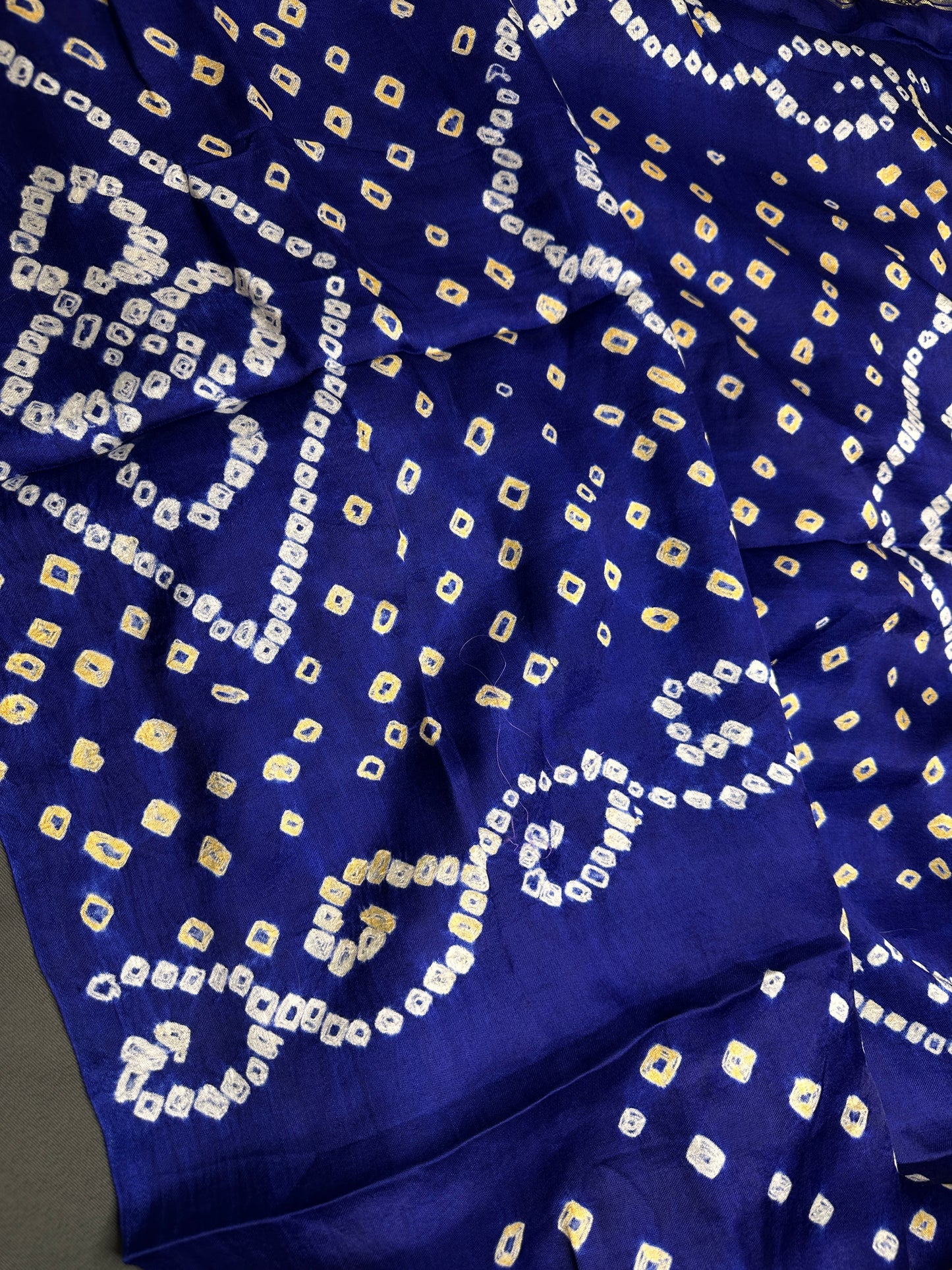 Bandhani Bhandej Blue Modal Silk Saree - 