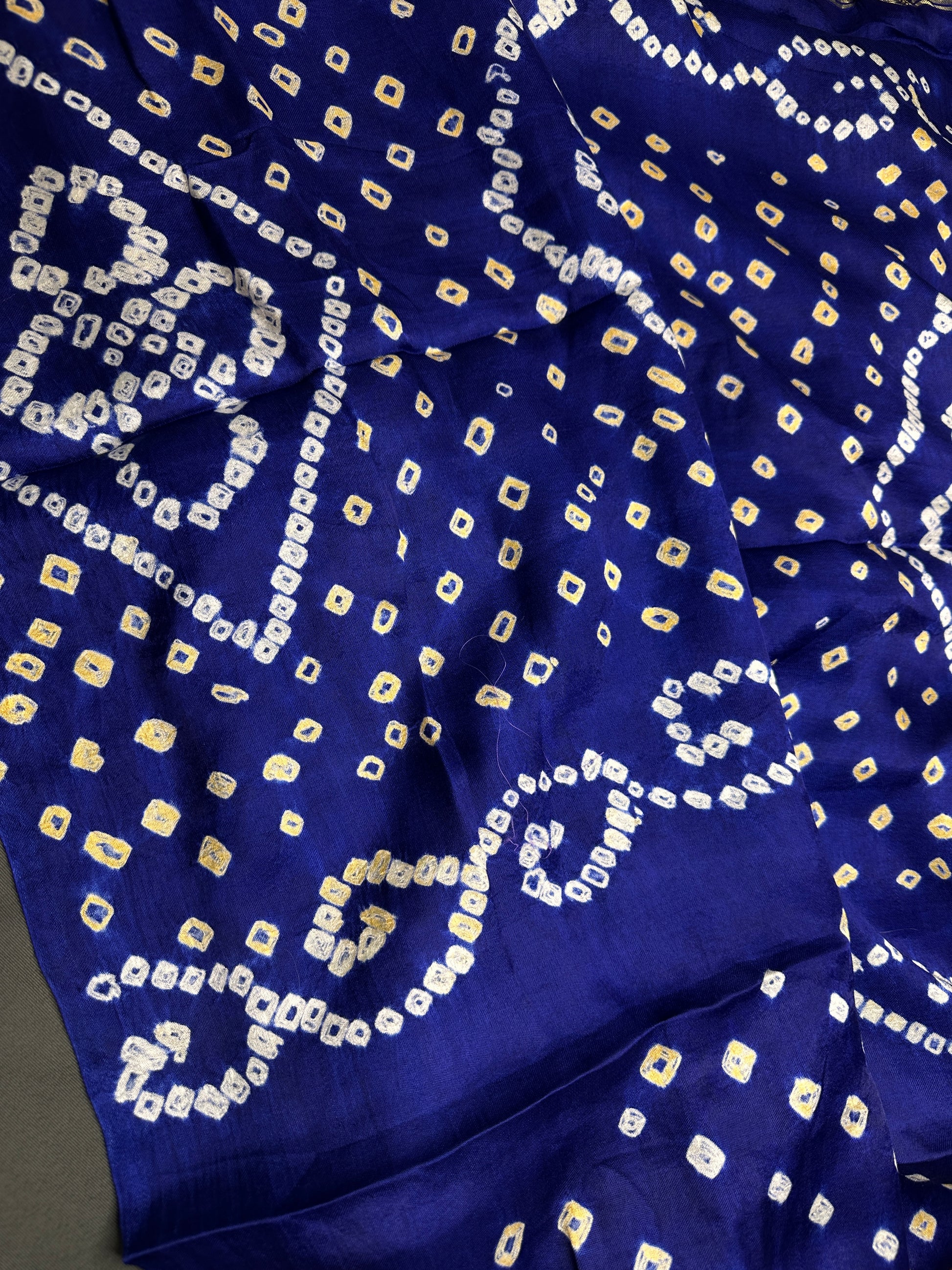 Bandhani Bhandej Blue Modal Silk Saree - 