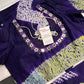Shibori Bandhani Bhandej Purple Silk Saree - 