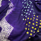 Shibori Bandhani Bhandej Purple Silk Saree - 
