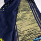 Shibori Bandhani Bhandej Blue Silk Saree - 