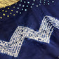 Shibori Bandhani Bhandej Blue Silk Saree - 