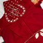 Shibori Bandhani Bhandej Red Silk Saree - 