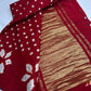 Shibori Bandhani Bhandej Red Silk Saree - 