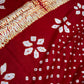 Shibori Bandhani Bhandej Red Silk Saree - 
