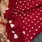 Shibori Bandhani Bhandej Red Silk Saree - 