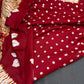Shibori Bandhani Bhandej Red Silk Saree - 