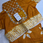 Shibori Bandhani Bhandej Mustard Silk Saree - 