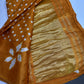 Shibori Bandhani Bhandej Mustard Silk Saree - 