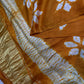Shibori Bandhani Bhandej Mustard Silk Saree - 