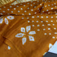 Shibori Bandhani Bhandej Mustard Silk Saree - 