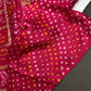 Bandhani Bhandej Pink Gaji Silk Saree - 