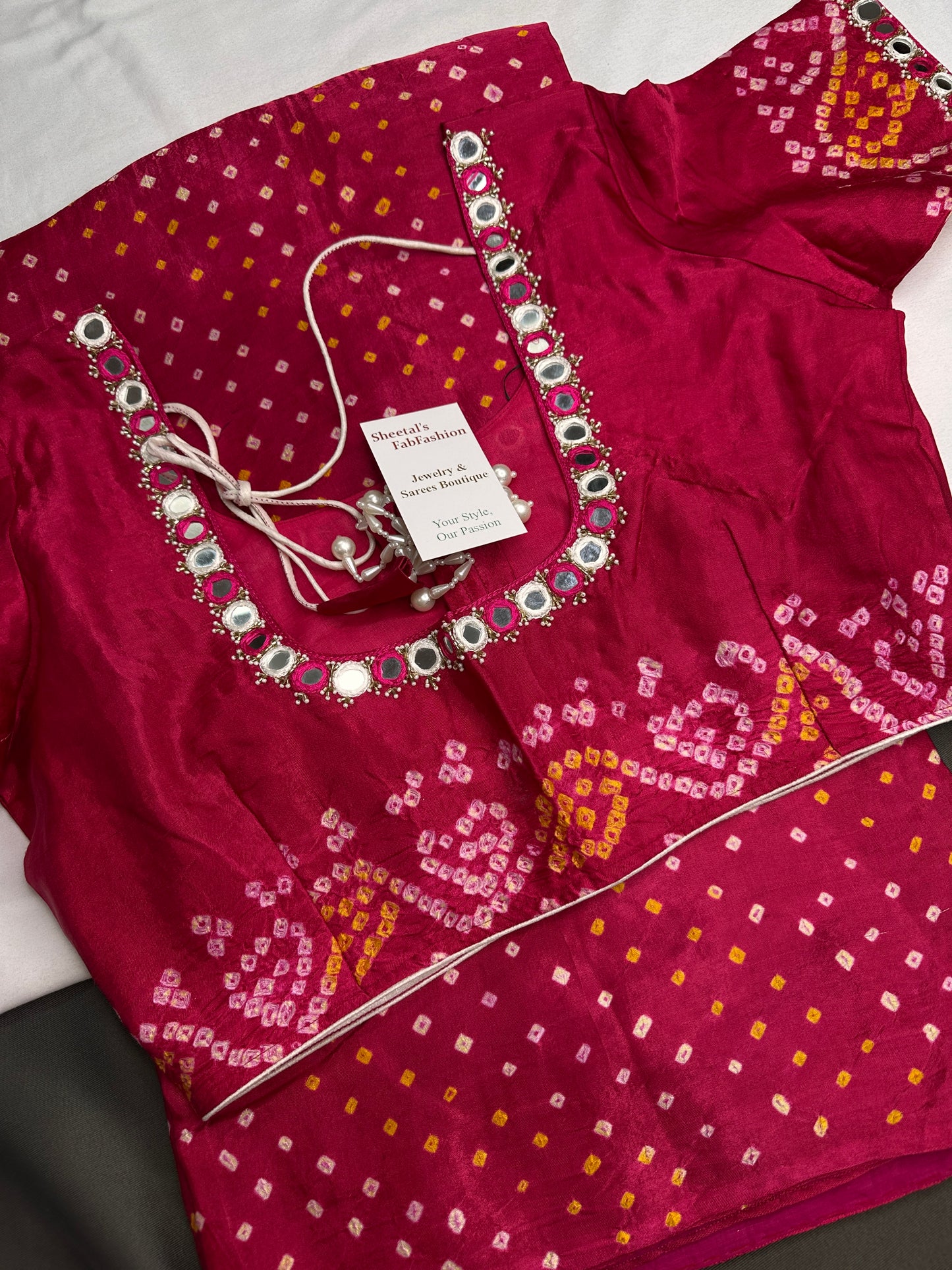 Bandhani Bhandej Pink Gaji Silk Saree - 