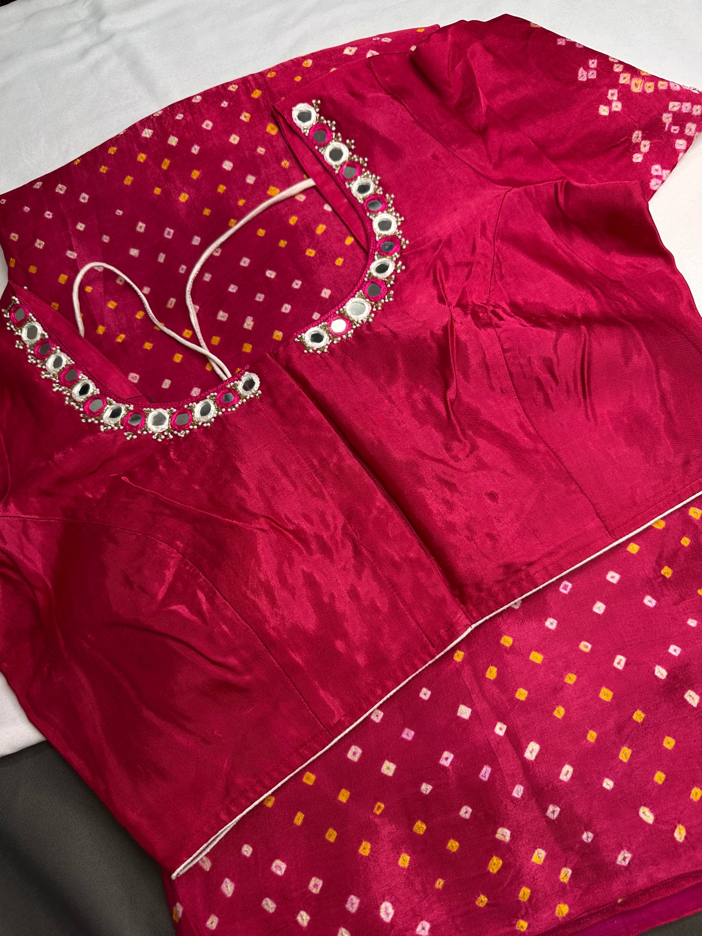 Bandhani Bhandej Pink Gaji Silk Saree - 