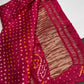 Bandhani Bhandej Pink Gaji Silk Saree - 