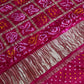 Bandhani Bhandej Pink Gaji Silk Saree - 