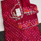 Bandhani Bhandej Pink Gaji Silk Saree - 