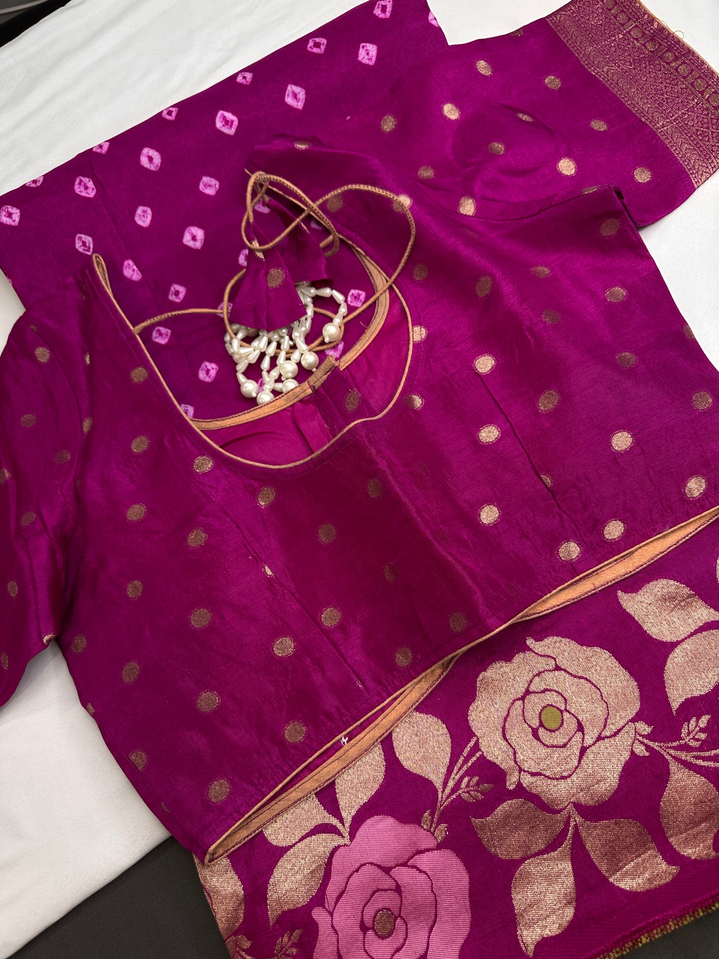 Bandhani Bhandej Pink Gaji Silk Saree - 