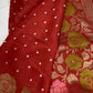 Bandhani Bhandej Rust Gaji Silk Saree - 