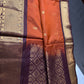 Semi Gadwal Rust Brown Pattu Silk Saree - 