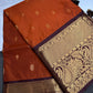 Semi Gadwal Rust Brown Pattu Silk Saree - 