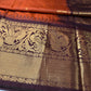 Semi Gadwal Rust Brown Pattu Silk Saree - 