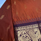 Semi Gadwal Rust Brown Pattu Silk Saree - 
