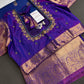 Semi kanchi Royal Blue Pattu Silk Saree - 