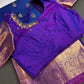 Semi kanchi Royal Blue Pattu Silk Saree - 