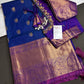 Semi kanchi Royal Blue Pattu Silk Saree - 